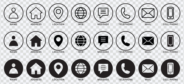 "set of contact us icons. vector illustration. Web icon set. Website icon vector eps 10"