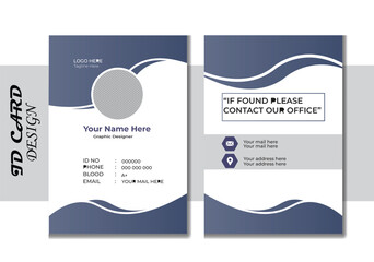 Corporate ID Card Design Template .Simple business Id card design template.
