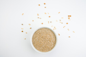 bowl and Grain White Background