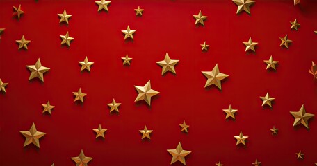 red and gold christmas background with a stars