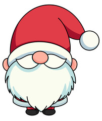 Cute Gnome Santa Claus in Christmas costume isolate on white  background vector illustration