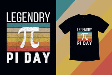 Legendary PI Day ,Pi Day Special Vintage Retro T-Shirt Design - obrazy, fototapety, plakaty