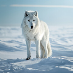 Arctic Wolf in Winter Wilderness