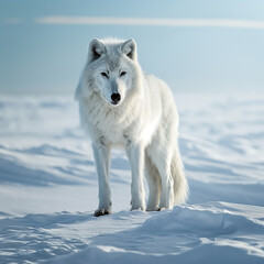 Obraz premium Arctic Wolf in Winter Wilderness