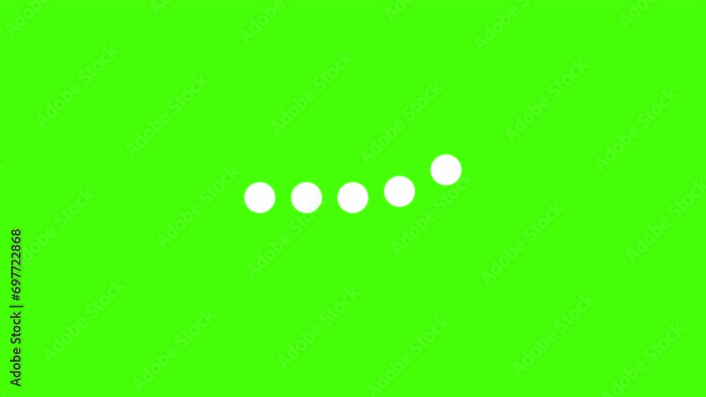 Wall mural white dots loading bar and typing in progress animation on green screen chromakey 4k