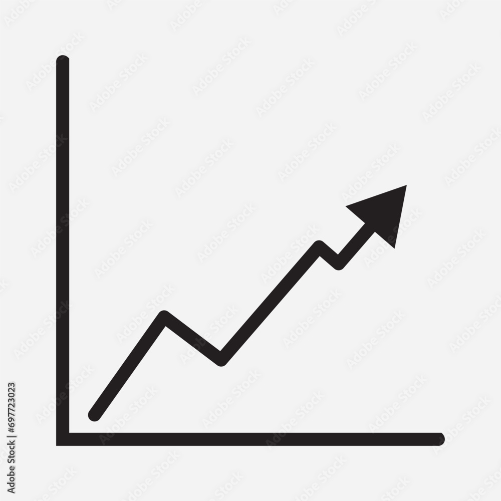 Poster profit growing icon. growing bar graph icon . progress bar. chart bar symbol for your web site desig