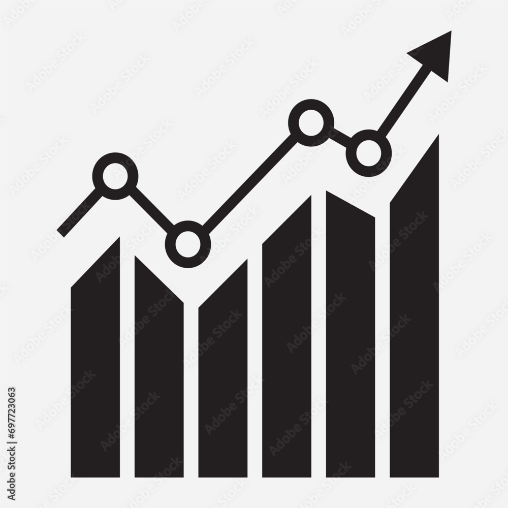 Poster profit growing icon. growing bar graph icon . progress bar. chart bar symbol for your web site desig
