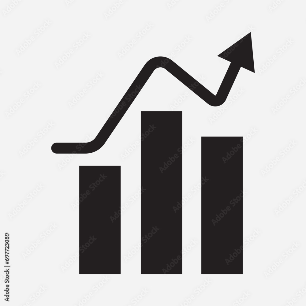 Poster profit growing icon. growing bar graph icon . progress bar. chart bar symbol for your web site desig