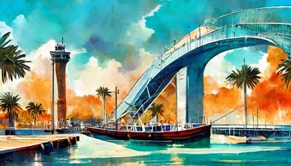 city grand canal with gondolas - obrazy, fototapety, plakaty
