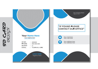 Professional Modern vector id cards template with photo abstract style.