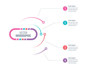 four step informational template. web, annual report, magazine infographic template. technological, scientific information template