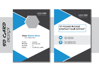 Modern  vector minimal id cards template style. corporate modern business id card design template.