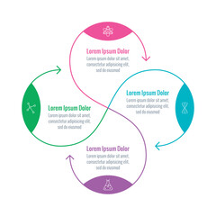 four steps infographic. business infographic. round information template