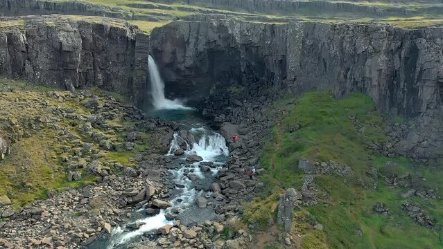 Aerial drone video of Icelandic landscape. Famous tourist attractions and landmarks destinations in Icelandic nature