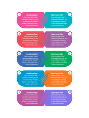 connected shapes infographic template. education, annual report, internet, business, magazine infographic template. ten steps infographic template