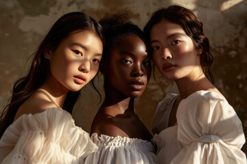 Obraz premium Multicultural women portrait depicting the diversity across cultures