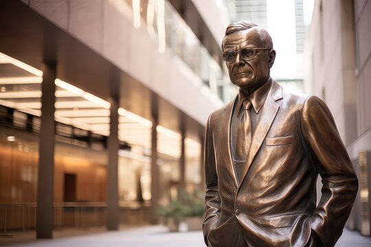 Ralph Nelson Elliott statue illustration. The inventor of wave theory