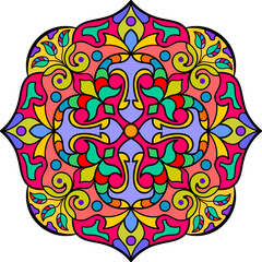 Mandala. Ethnic round ornament. Element for a coloring book cover. Vector illustration.