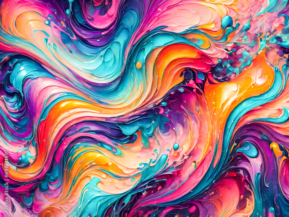 Aufkleber abstract background with multicolored watercolor pattern.