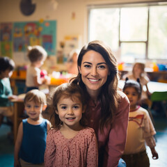 Female Teacher in a kindergarten.