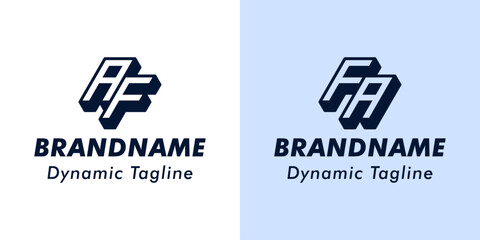Letter AF and FA 3D Monogram Logo. Suitable for business with AF or FA initials