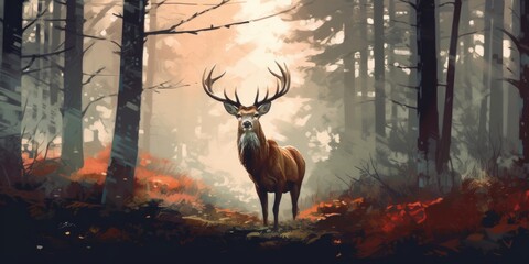 Illustration form Deer in the Forest , generated by AI