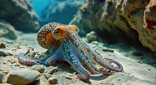 squid on the seabed footage