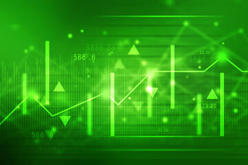 2d rendering Stock market online business concept. business Graph 