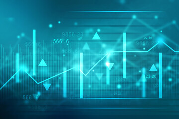 2d rendering Stock market online business concept. business Graph 