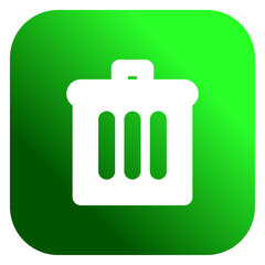 trash can icon, delete icon button on square background vector