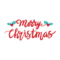 Merry Christmas Lettering Illustration