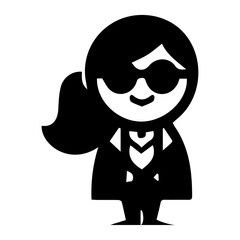 Obraz na płótnie Canvas minimal Funny cartoon Character vector silhouette, silhouette, black color, white background 
