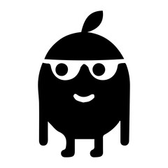 minimal Funny cartoon Character vector silhouette, silhouette, black color, white background 