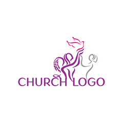 church bible logo design vector - obrazy, fototapety, plakaty