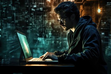 ai, business, engineer, network, technology, innovation, professional, artificial intelligence, developer, development. close up to software engineer, looking at laptop for find some error to fix it.