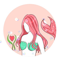 mermaid with heart