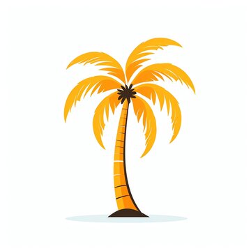 a yellow palm tree with black outline