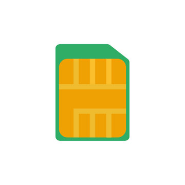 Mobile telephone nano sim card icon and logo vector illustration