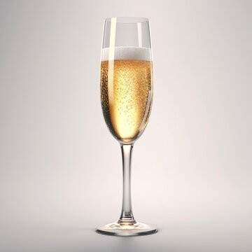  Glass of champagne isolated , generated by AI