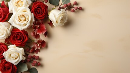 Beautiful Red rose background for Valentines or Mother's Day Background with copy space.