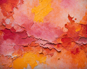 Abstract background of red, yellow and orange paints