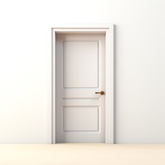 a white door with a brown handle