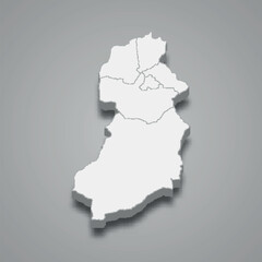 Obraz premium 3d isometric map of Singida is a region of Tanzania