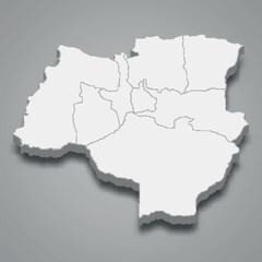 Obraz premium 3d isometric map of Tabora is a region of Tanzania