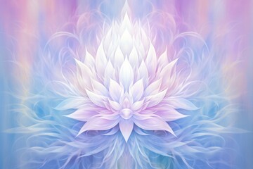 Fototapeta premium Beautiful pink and purple lotus and floral round pattern