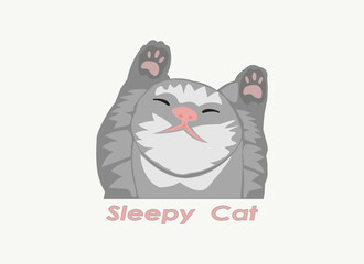 Cat cartoon sleeping. Funny cat sleeping.