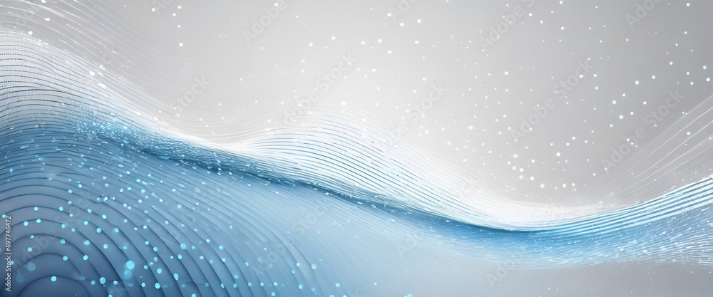Wall mural technological symphony: a dynamic and futuristic abstract illustration with flowing lines and glowin