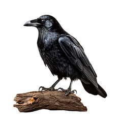 raven on a white background, PNG