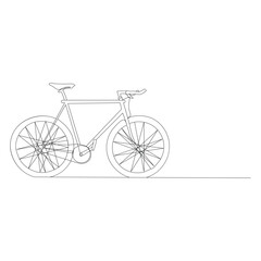 bicycle Single continuous line drawing. Trendy one line draw design vector illustration