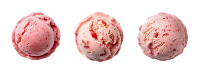 Strawberry ice cream gelato isolated background